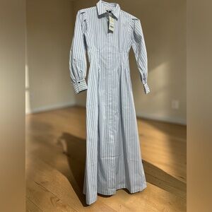 Tuckernuck Blue and White Striped Long Sleeve Dress